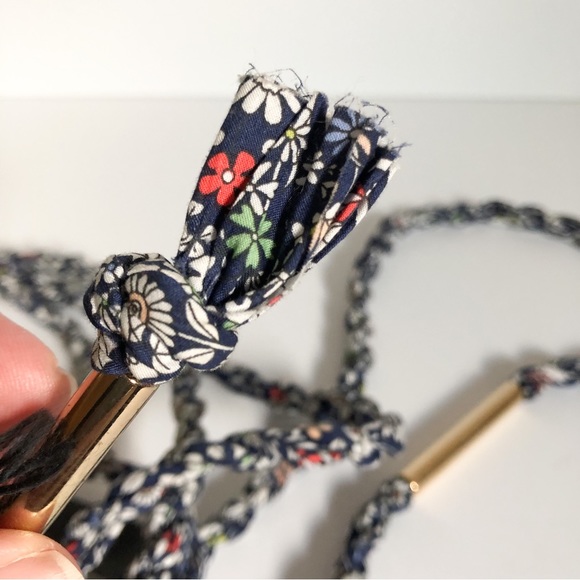 NWT J. Crew Liberty Junes Meadow Lawn Blue lariat belt brass - Picture 9 of 9